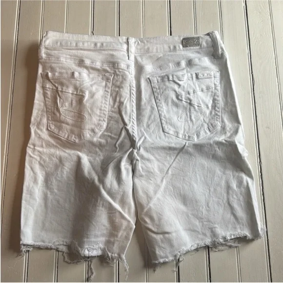 Seven7 Jeans Sunset Bermuda Shorts White Size 10 - Picture 6 of 7